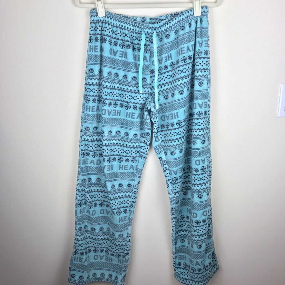 HEAD Tennis Girls Lg Snowflake Blue Fleece Pajama Pants Lounge Pants Sleepwear